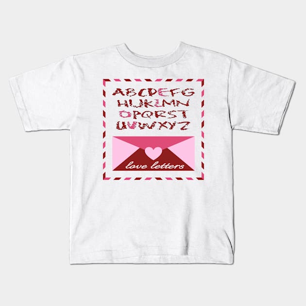 Love Letters Kids T-Shirt by Aqua Juan